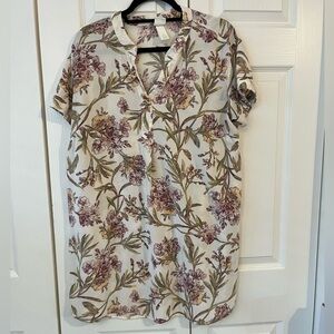 H&M Floral Short Sleeve Tunic Dress SM/MED